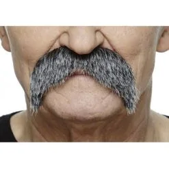 Black And Grey Wild West Moustache