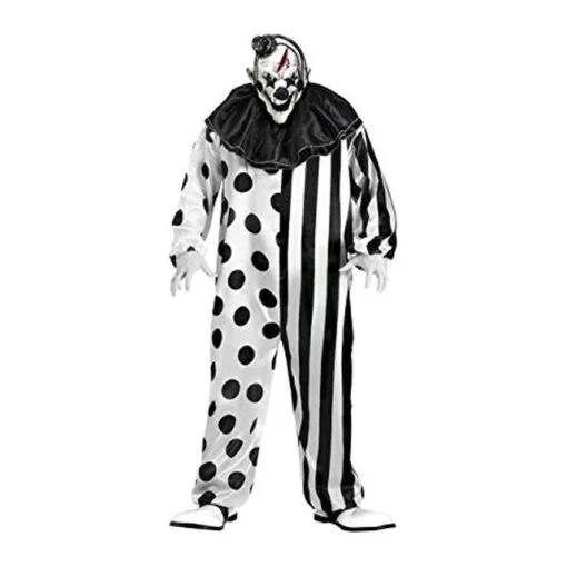 Fun World Black And White Clown Suit With Mask -Contact Lens Shop black and white clown suit with mask 723334