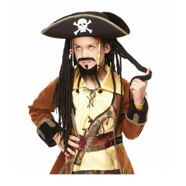 Black Pirate Beard And Moustache Small 3 Black Pirate Beard And Moustache Small