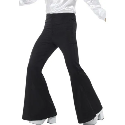 Flared Trousers, Mens - Black -Contact Lens Shop flared trousers mens black 559048
