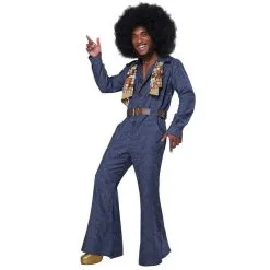 California Costumes Funky Blue Denim Men's 1970's Disco Costume