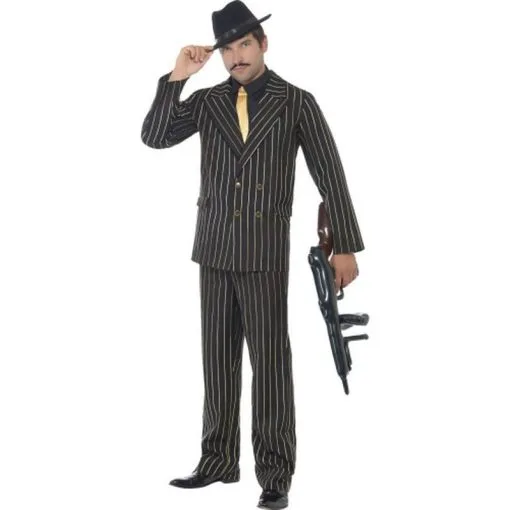 Gold Pinstripe Gangster Costume -Contact Lens Shop gold pinstripe gangster costume 715140