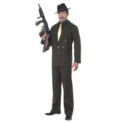 Gold Pinstripe Gangster Costume -Contact Lens Shop gold pinstripe gangster costume 819359