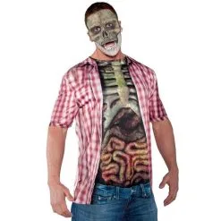 Underwraps Photo Real Shirt Skeleton With Guts