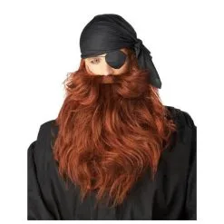 California Costumes Pirate Beard & Moustache Red