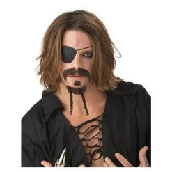 California Costumes Rogue Pirate Dark Brown Mens Moustache And Chin Patch