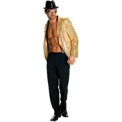 Sequin Jacket Mens Gold Size Xl
