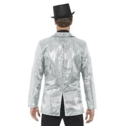 Sequin Jacket, Mens Silver -Contact Lens Shop sequin jacket mens silver 483405