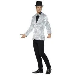 Sequin Jacket, Mens Silver -Contact Lens Shop sequin jacket mens silver 719275