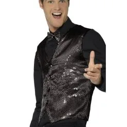 Sequin Waistcoat, Black -Contact Lens Shop sequin waistcoat black 227613