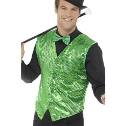 Sequin Waistcoat, Green