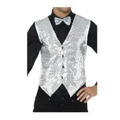 Sequin Waistcoat, Silver