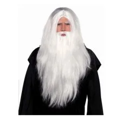 AMSCAN Sorcerer Wig And Beard Set White