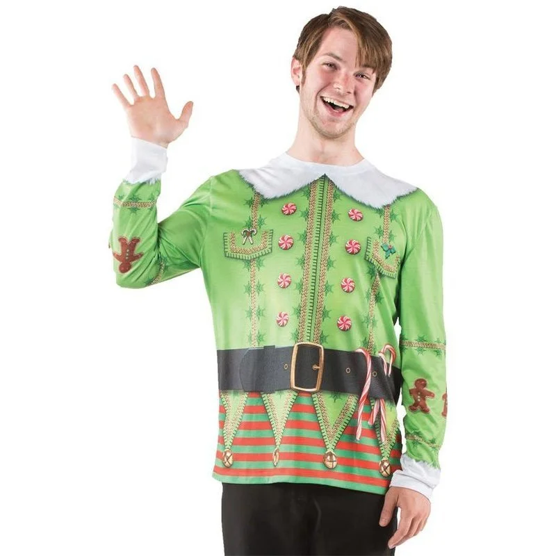 Morris Costumes Ugly Christmas Elf Sweater Lg 3 Morris Costumes Ugly Christmas Elf Sweater Lg