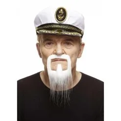 White Captain Beard And Moustache
