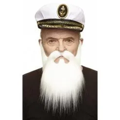 White Old Captain Beard And Moustache