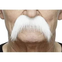 White Wild West Moustache