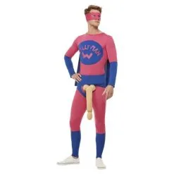 Willyman Superhero Costume, Pink & Blue
